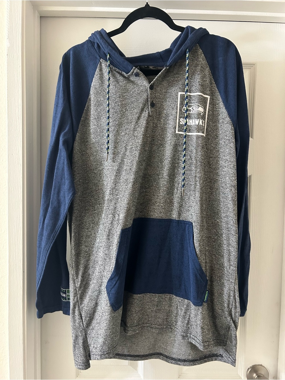 NFL Gray and Navy Crewneck Hooded Sweater